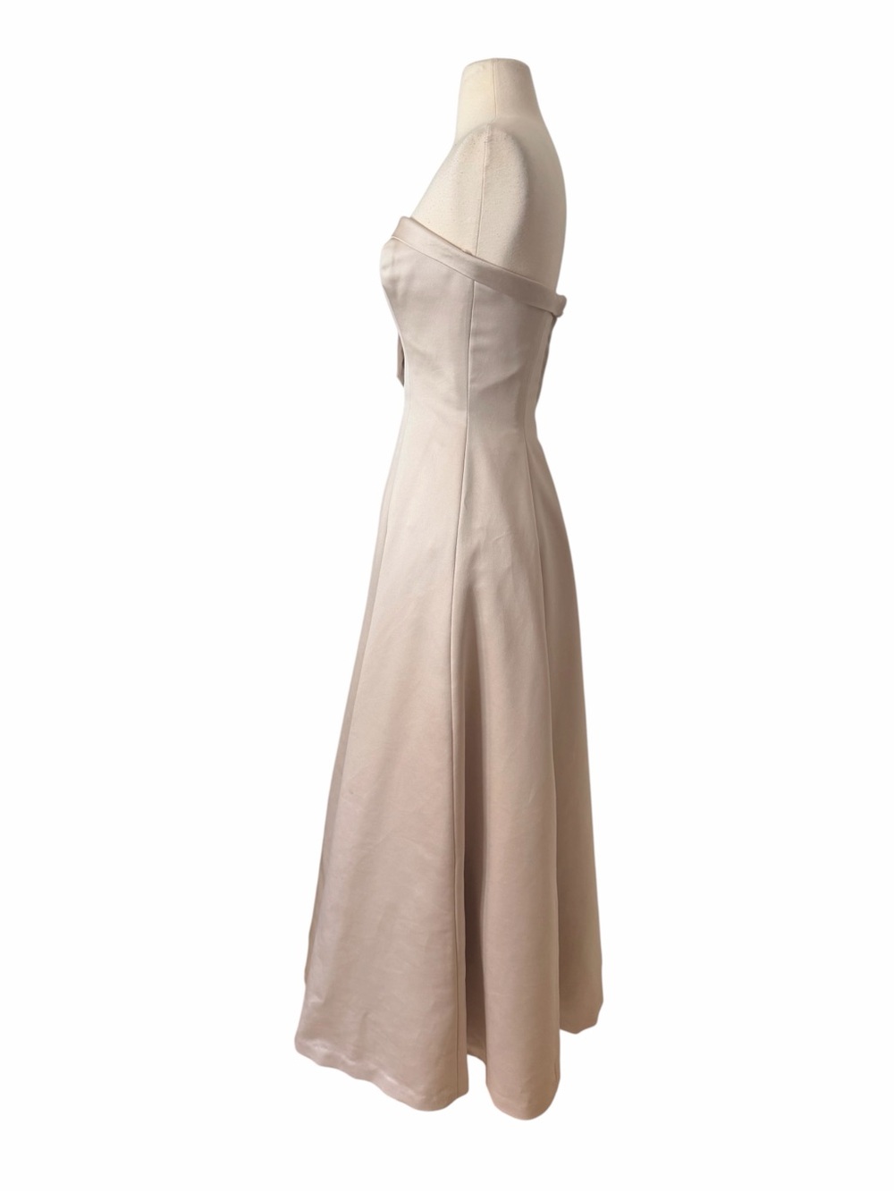 VICTOR COSTA STRAPLESS VINTAGE CHAMPAGNE CRYSAL DRESS. - Picture 5 of 9